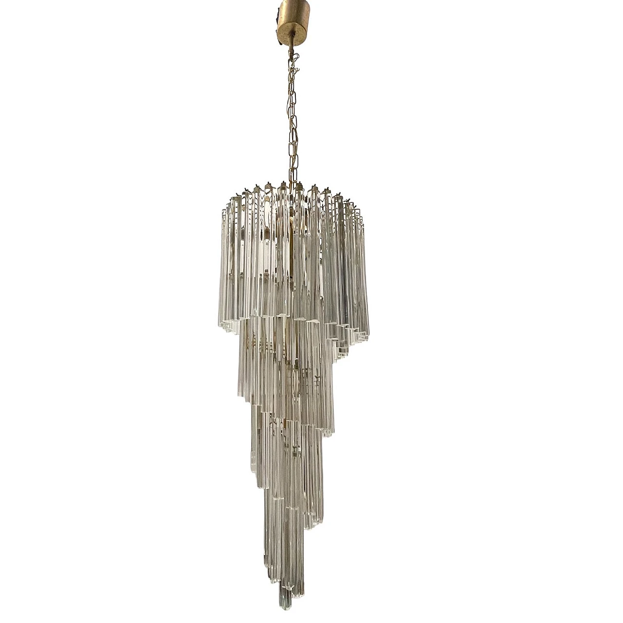 Large Murano Glass Trilobi Spiral Chandelier, 1970s 1