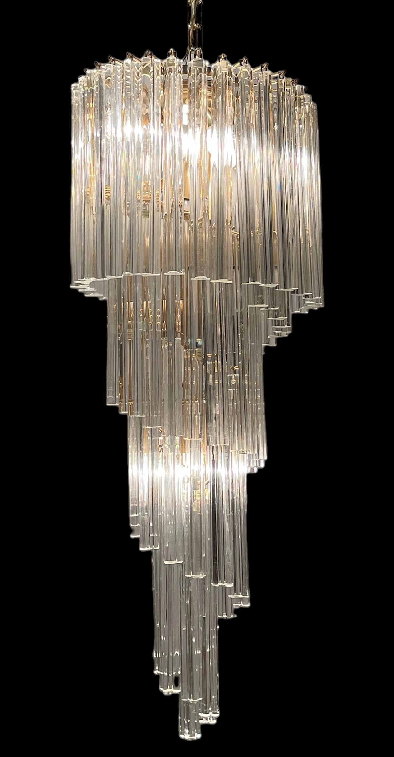 Large Murano Glass Trilobi Spiral Chandelier, 1970s 13