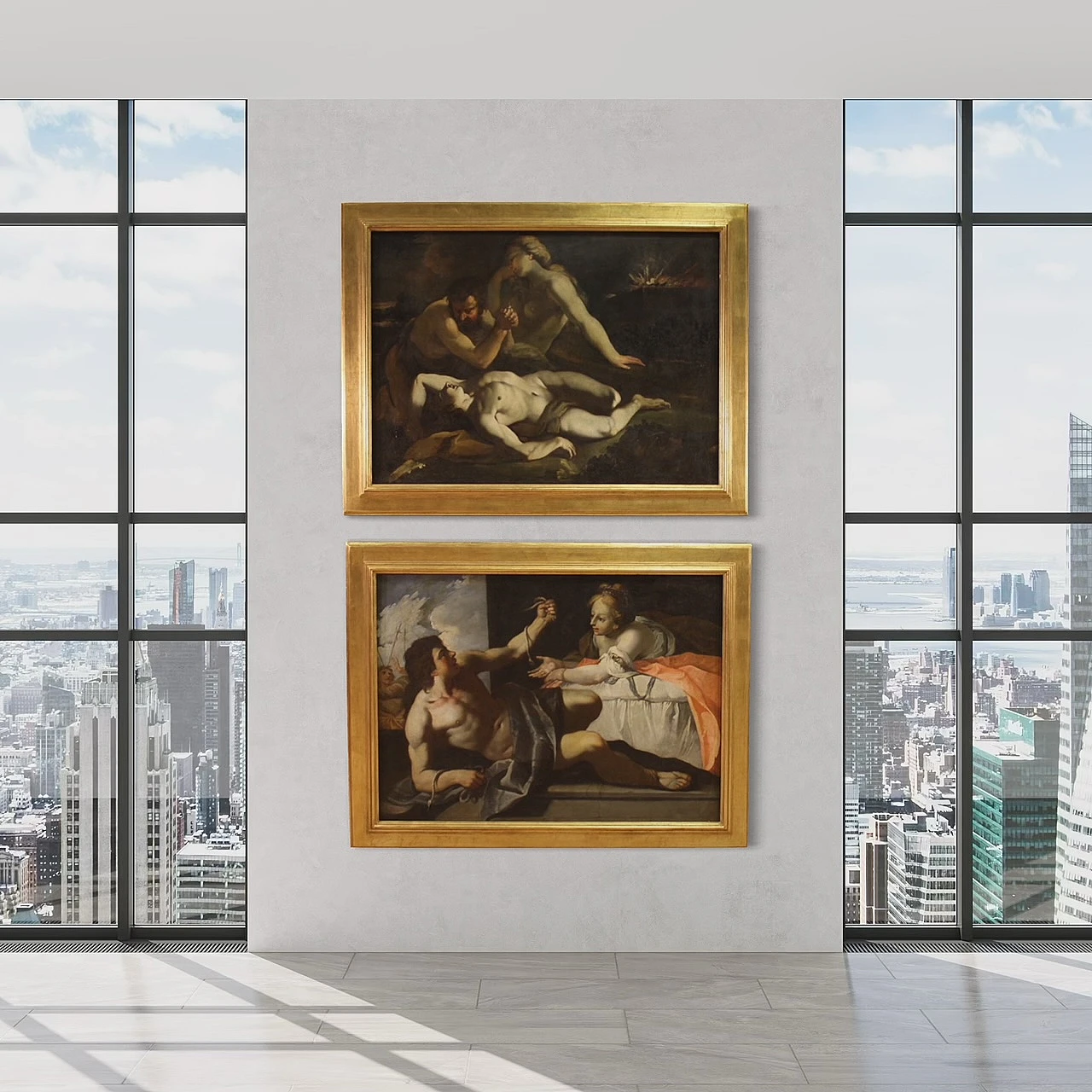 Grande coppia di dipinti italiani del XVII secolo 2