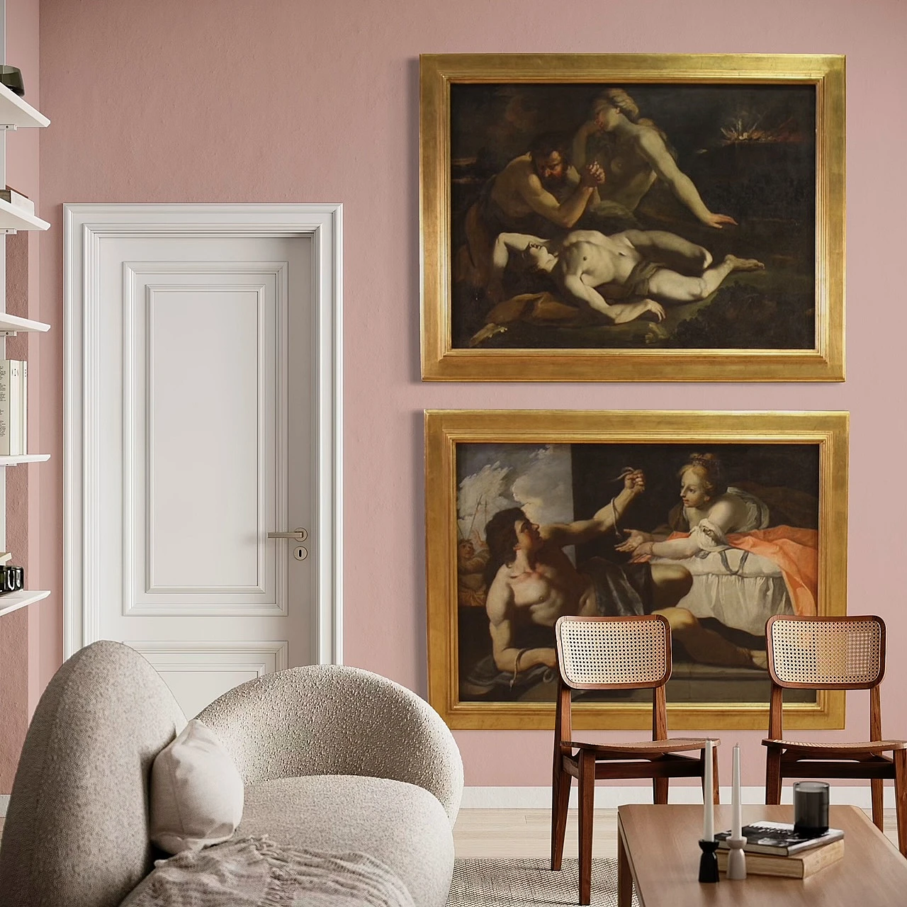 Grande coppia di dipinti italiani del XVII secolo 12