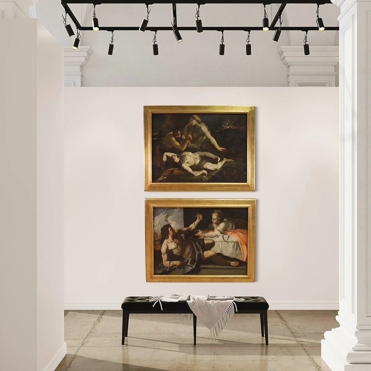 Grande coppia di dipinti italiani del XVII secolo 14