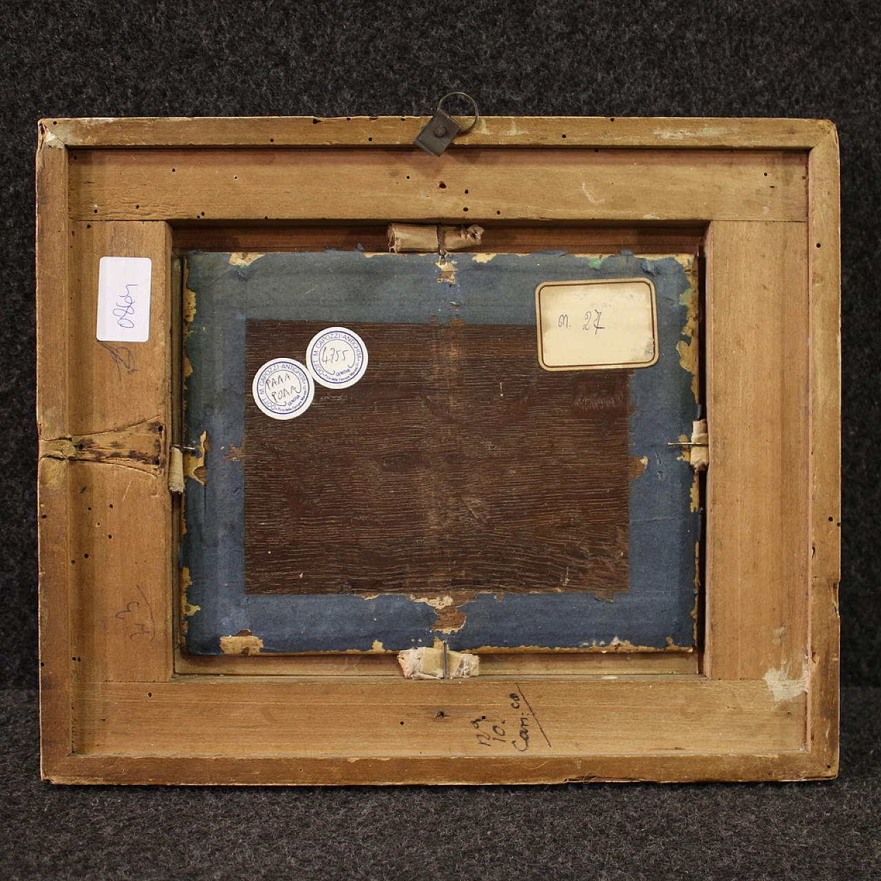 Rare religious painting on parchment from the 17th century 7