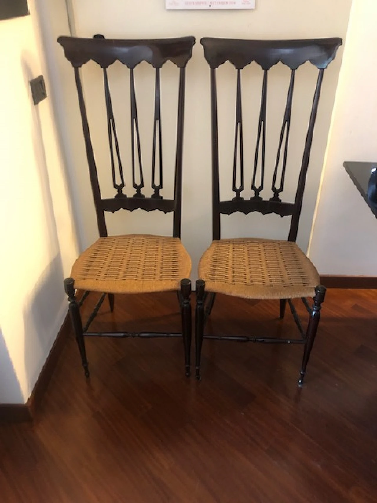 Coppia sedie Chiavarine schienale alto anni 50/60 10