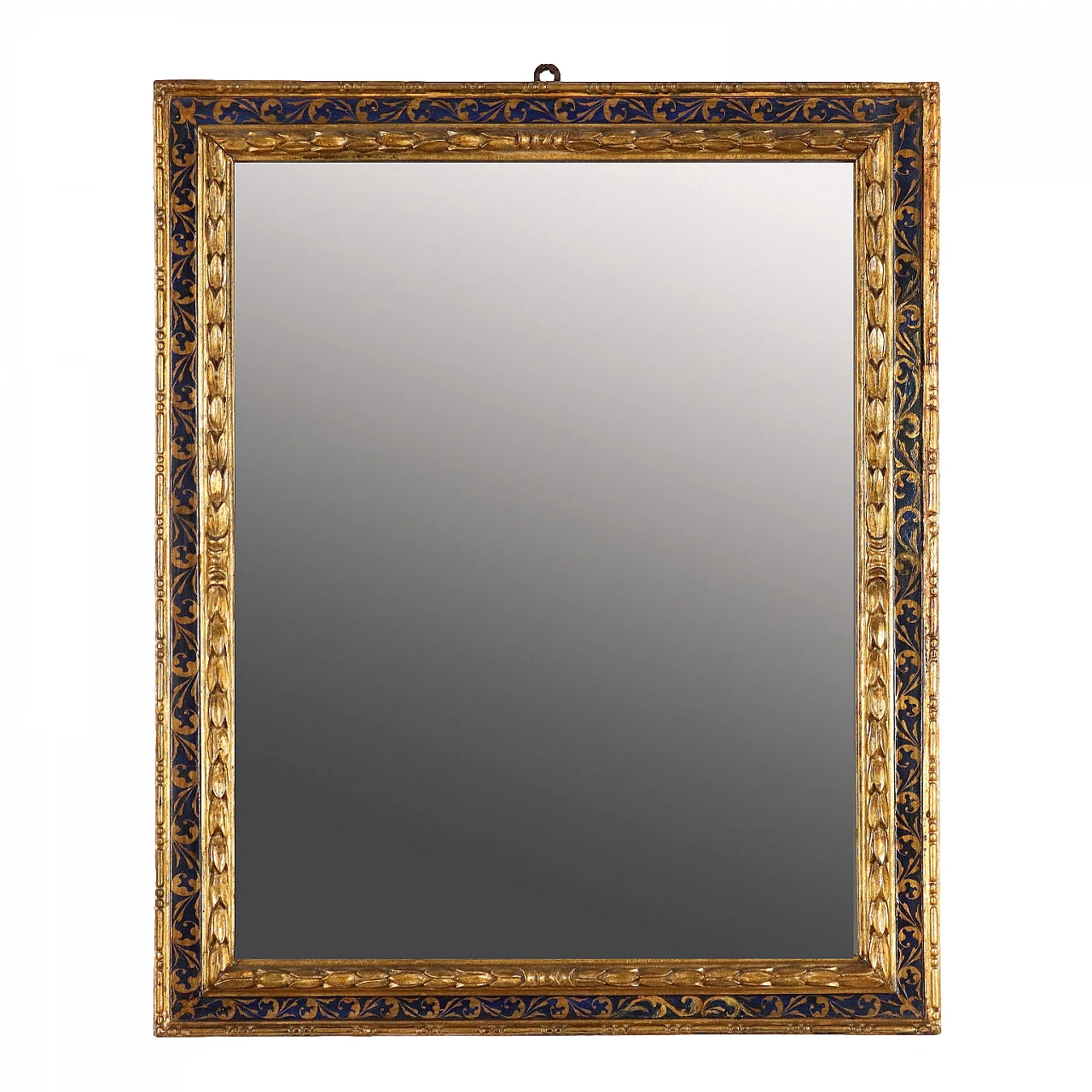 Neo-Renaissance style carved, gilded and painted wood mirror 1