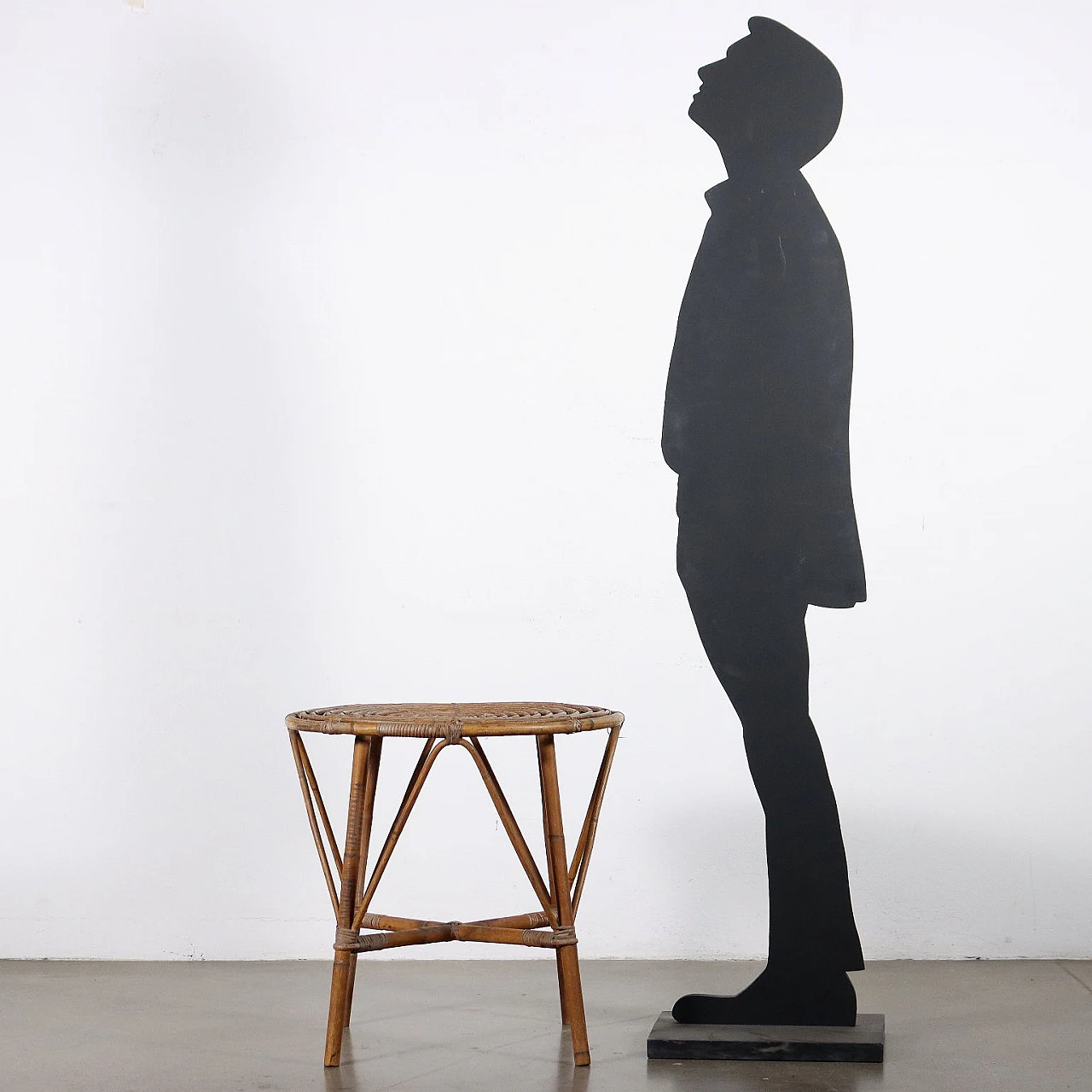 Tavolino rotondo in bambù, anni '60 2