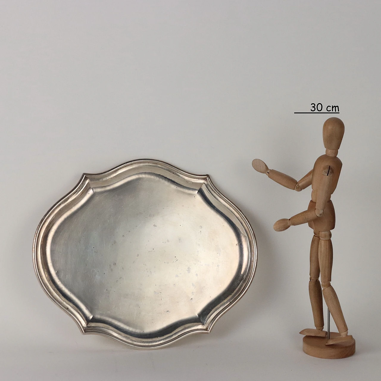 Shaped silver tray by Roberto Mugnai, 1970s 2
