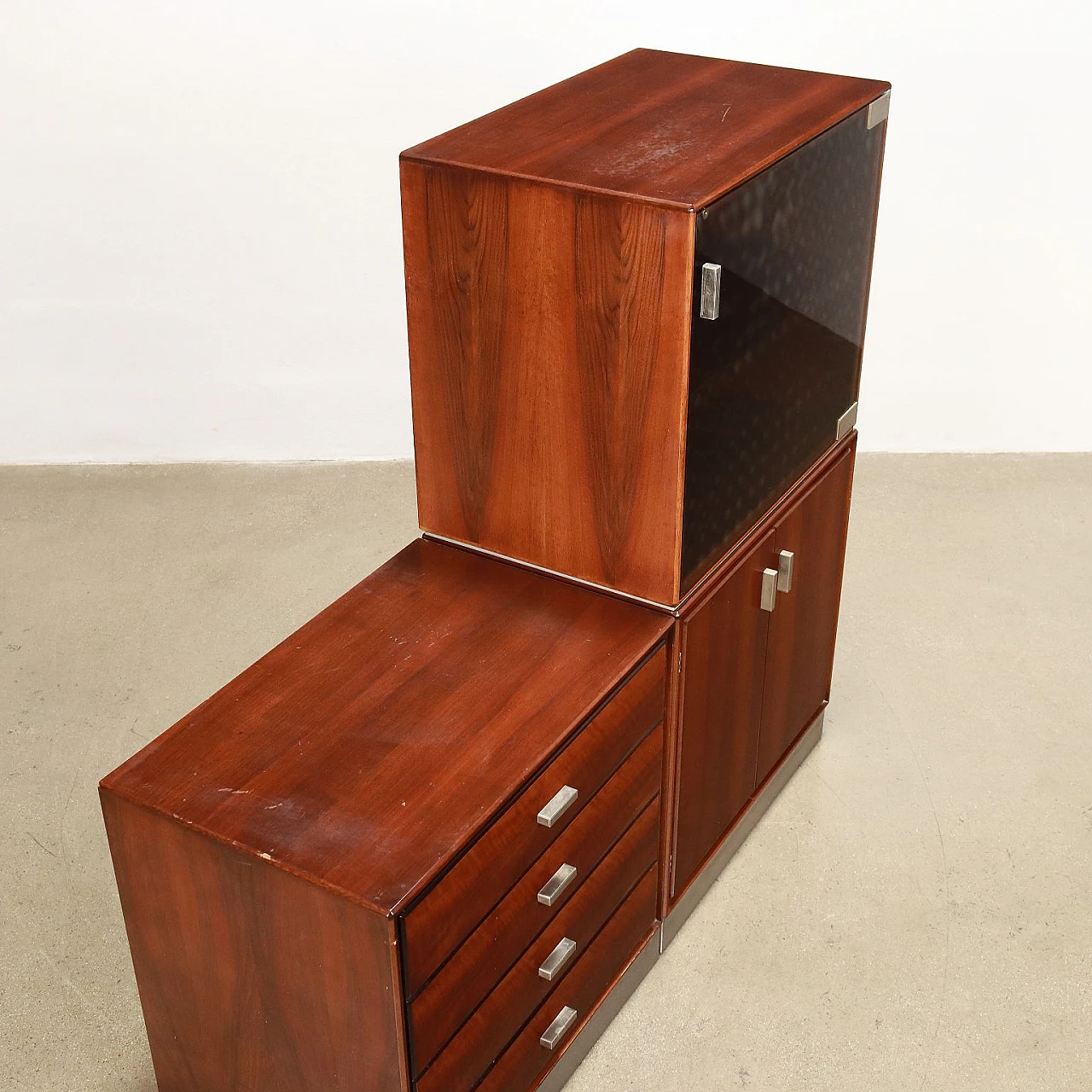 Living room cabinet in walnut veneer by Formanova, 1970s 10