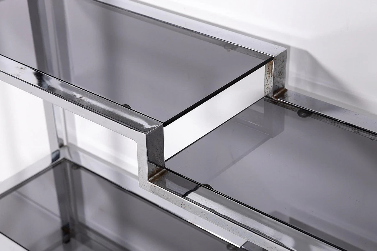 Vintage Italian Chromed Steel Bookcase, 1970s 5