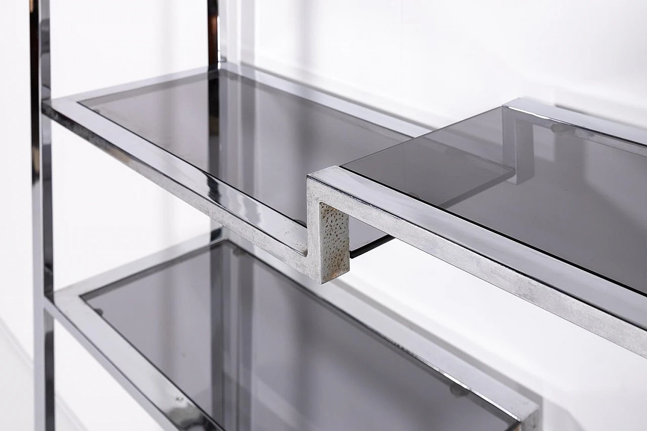 Vintage Italian Chromed Steel Bookcase, 1970s 6