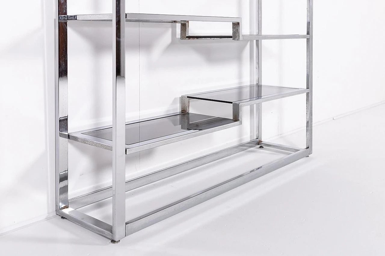 Vintage Italian Chromed Steel Bookcase, 1970s 7