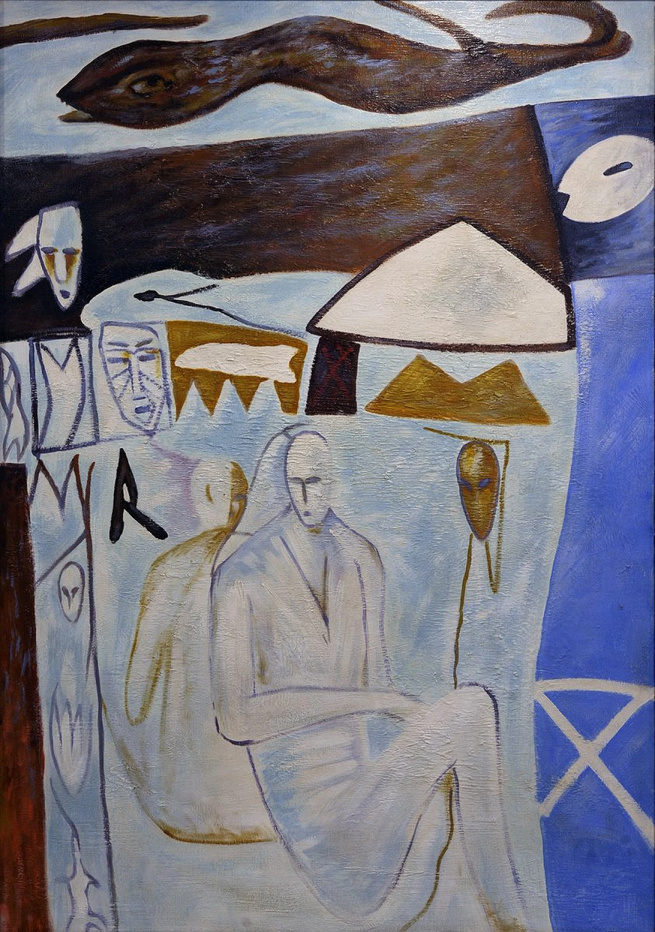 After Mimmo Paladino, composizione, olio su tela, 1980 2