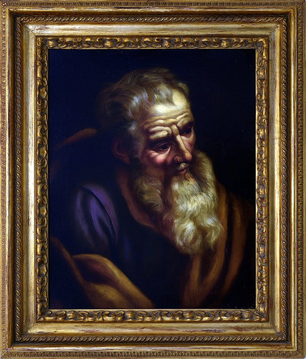 Ciro De Rosa, Testa di filosofo, Olio su tela, anni '90, Con cornice 1