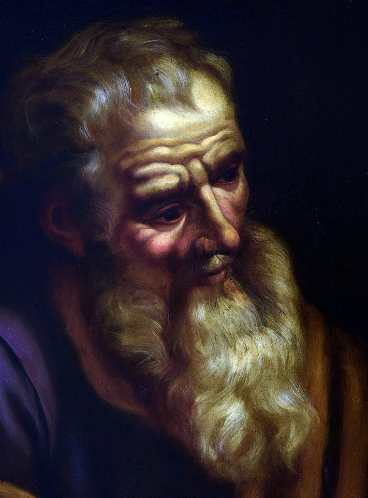 Ciro De Rosa, Testa di filosofo, Olio su tela, anni '90, Con cornice 2