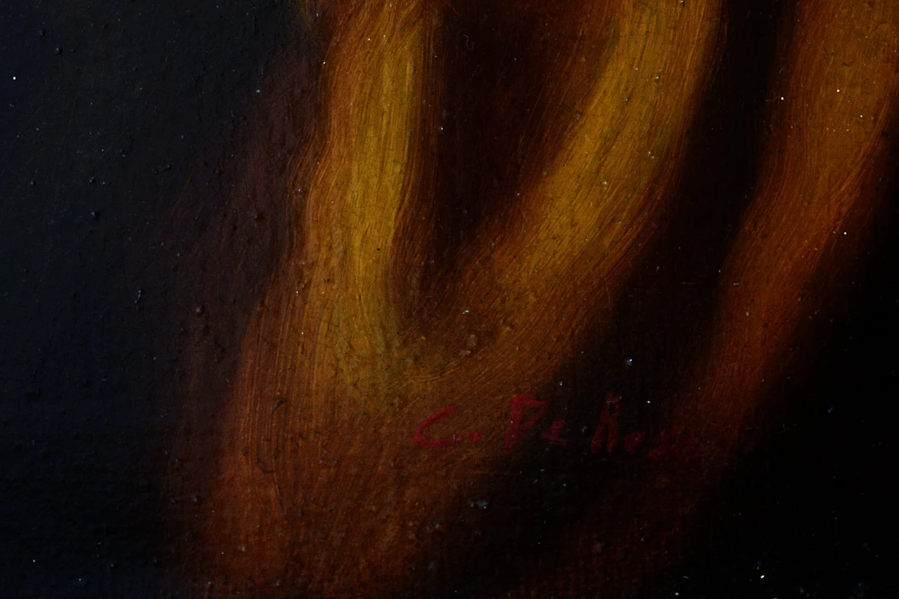 Ciro De Rosa, Testa di filosofo, Olio su tela, anni '90, Con cornice 3