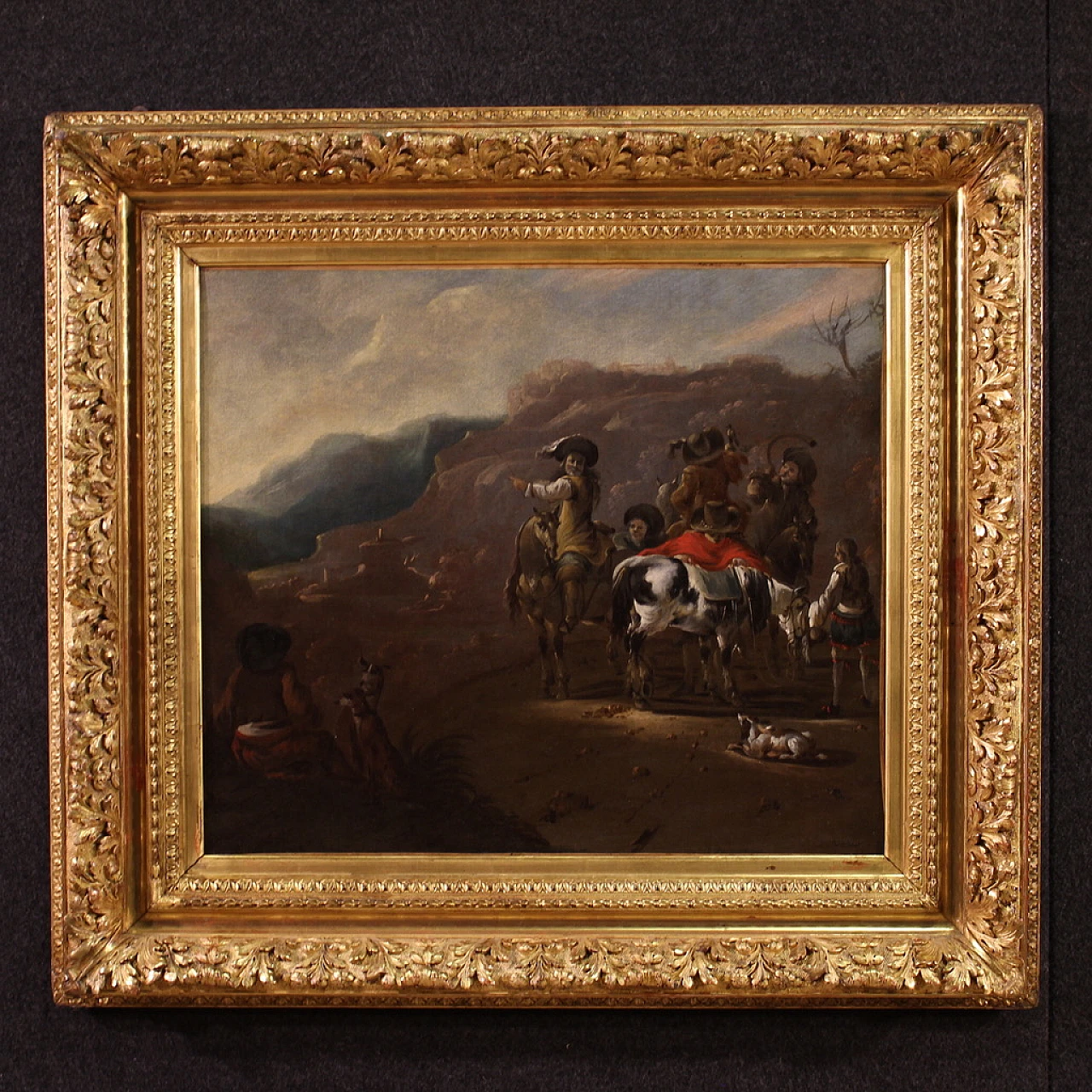 Flemish painting from the 17th century, hunting scene 1