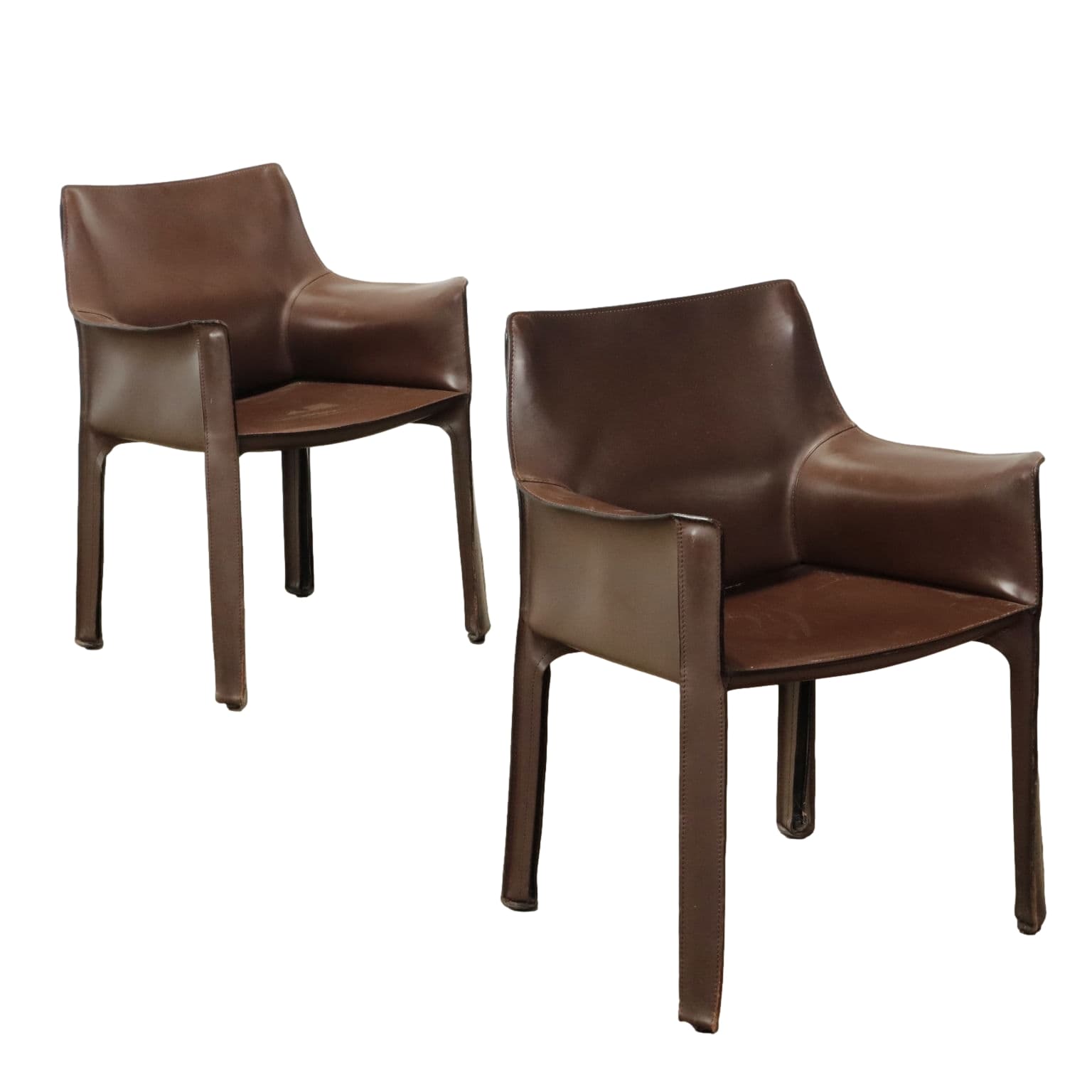 Pair of Cab 413 chairs by Mario Bellini for Cassina, 1980s intOndo