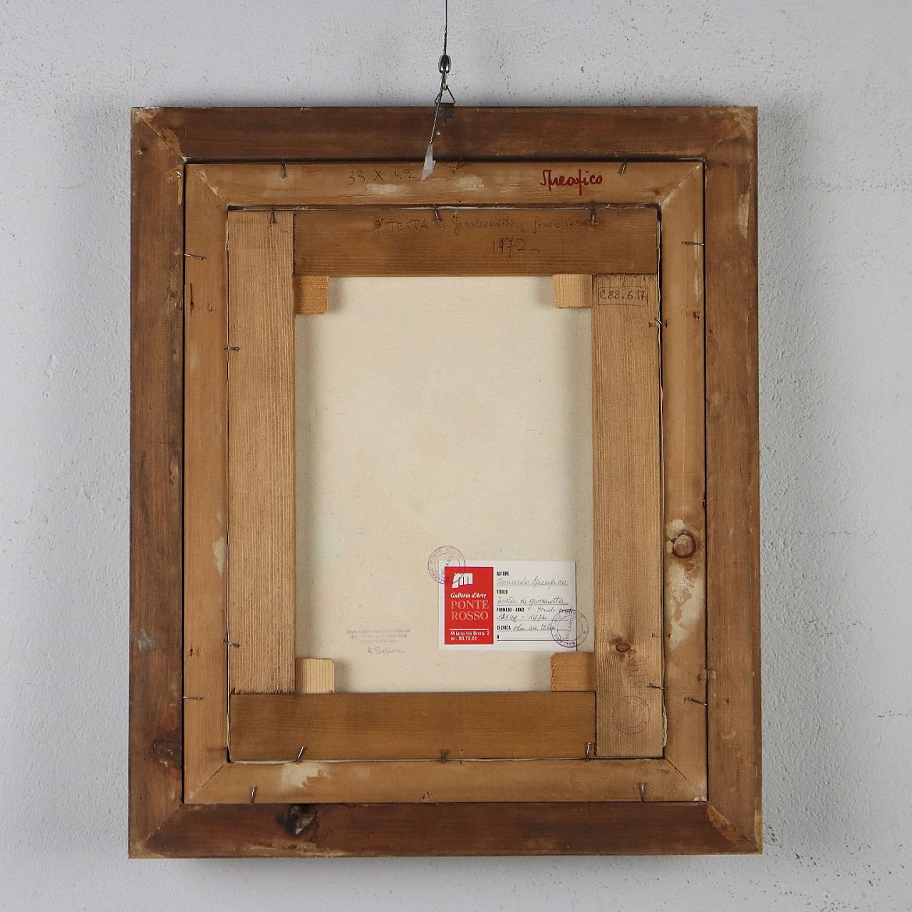 Edoardo Spreafico, Testa di giovanetta, olio su tela, 1972 8