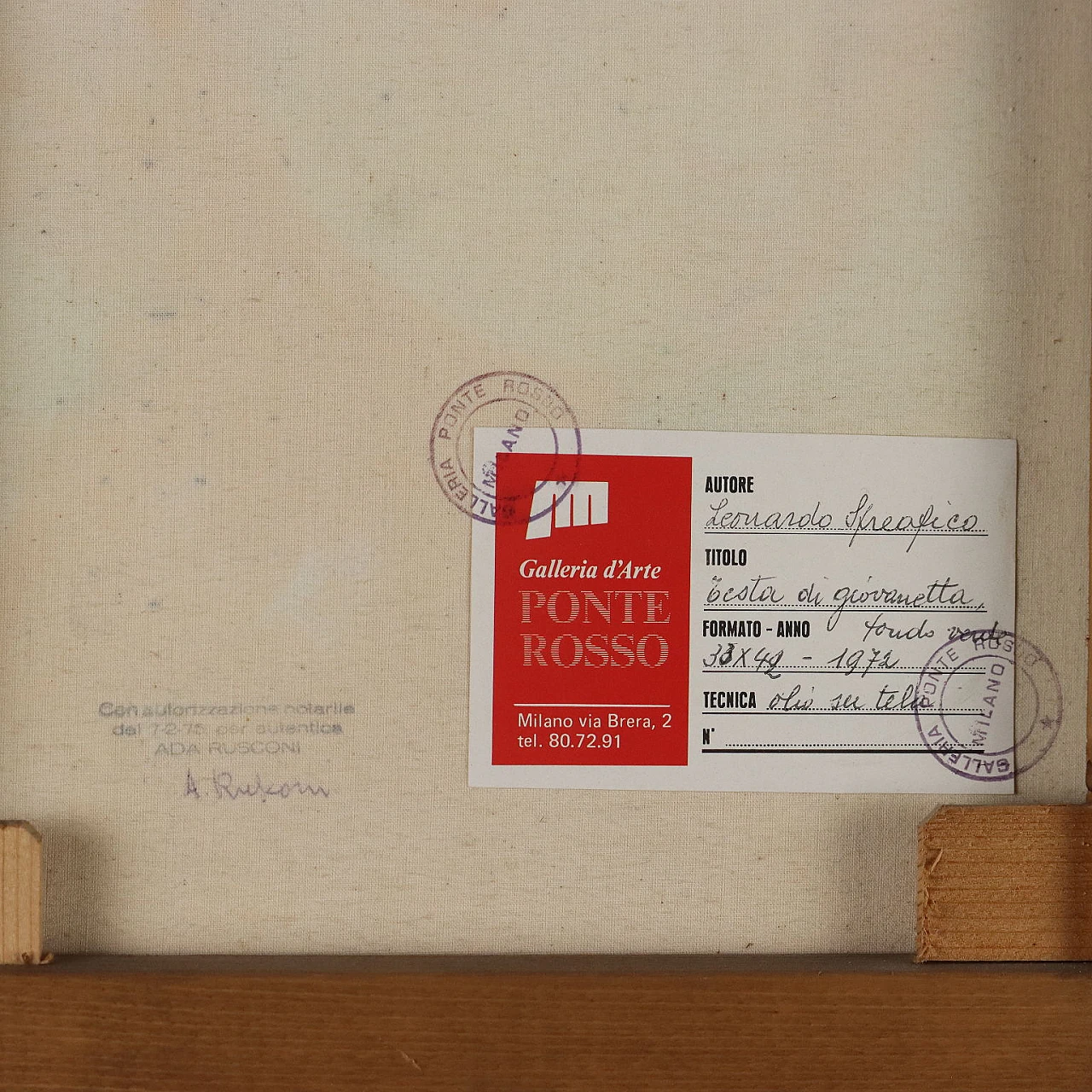 Edoardo Spreafico, Testa di giovanetta, olio su tela, 1972 9