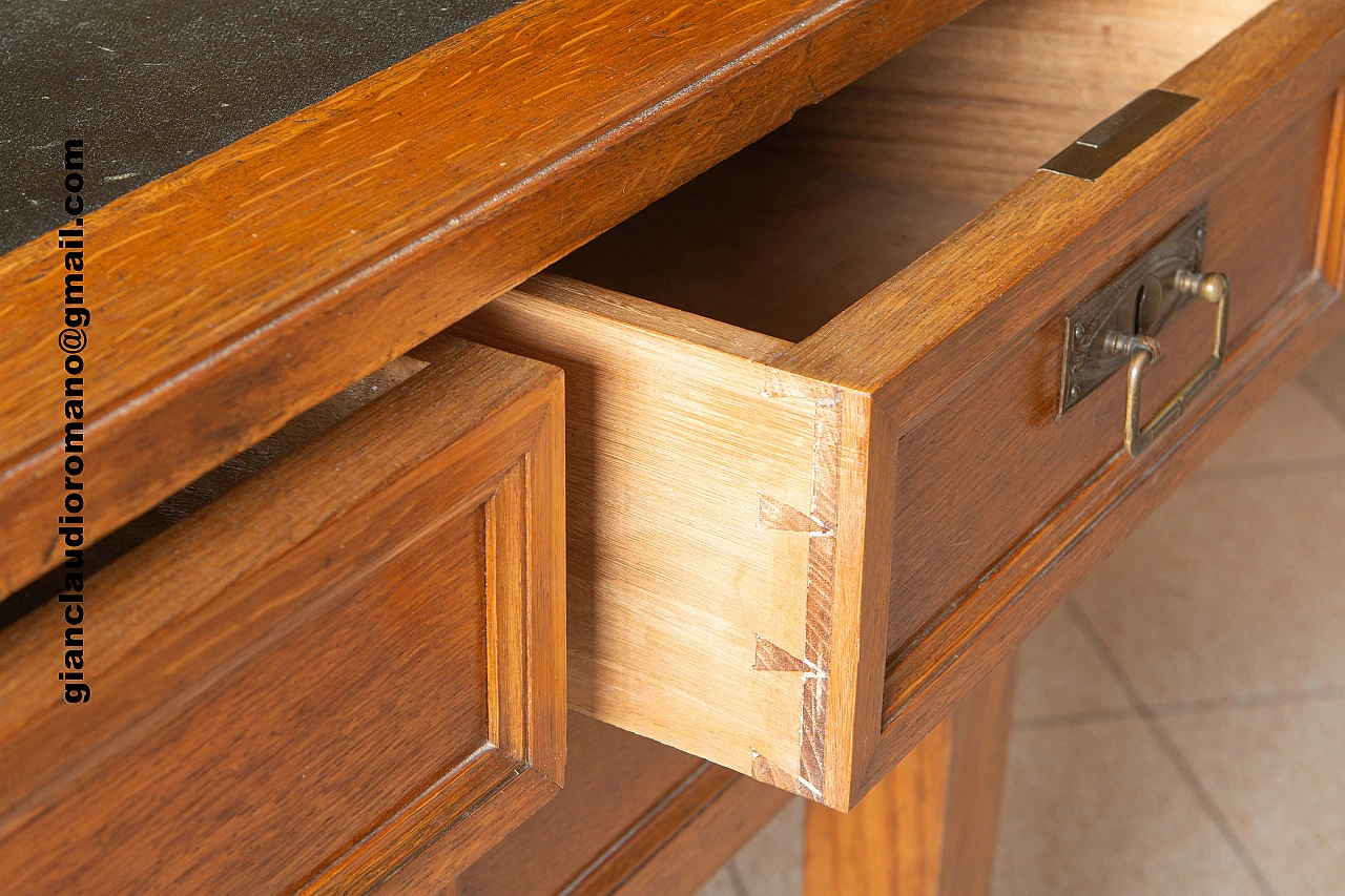 Desk with green leather top, 30's 4