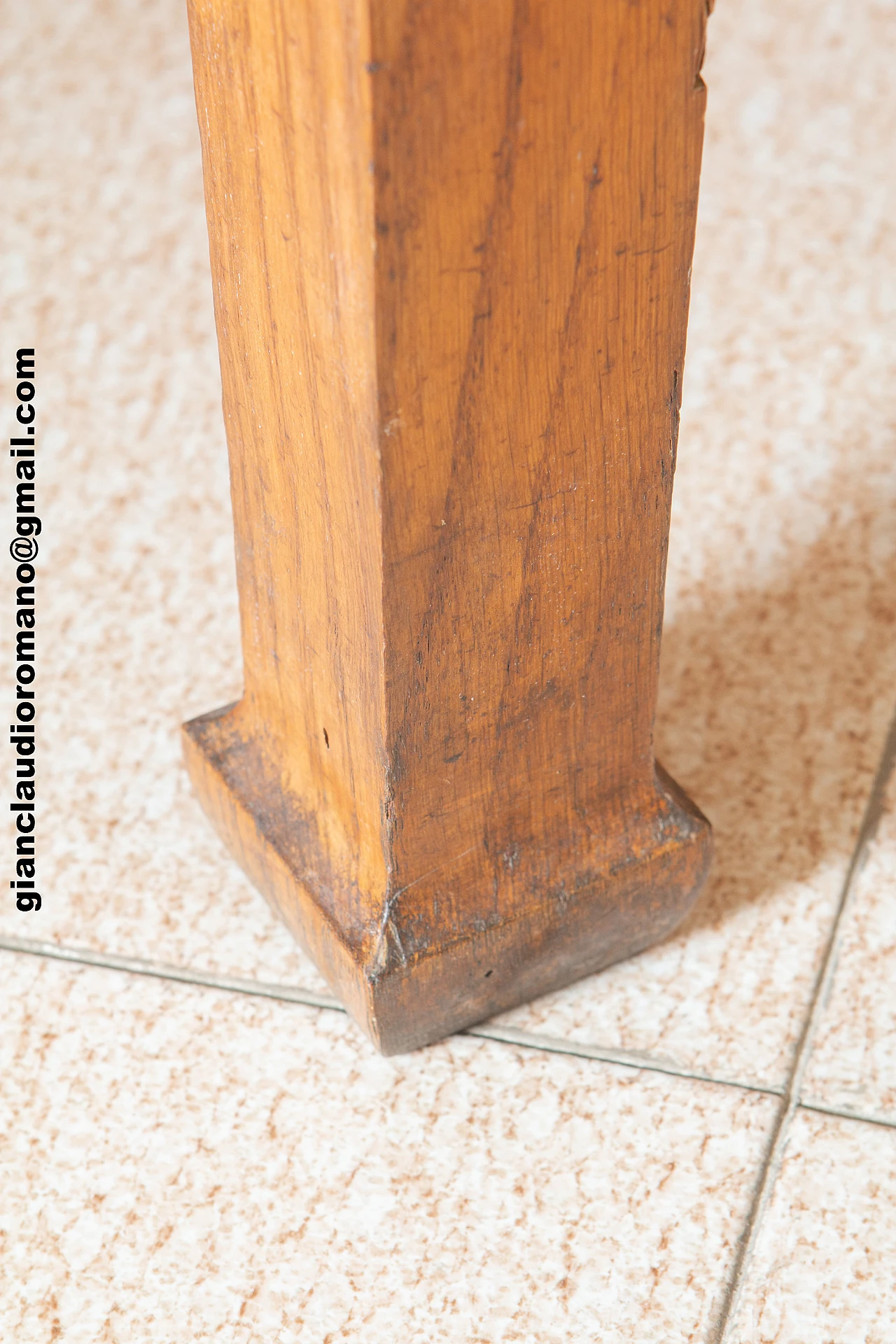 Desk with green leather top, 30's 6