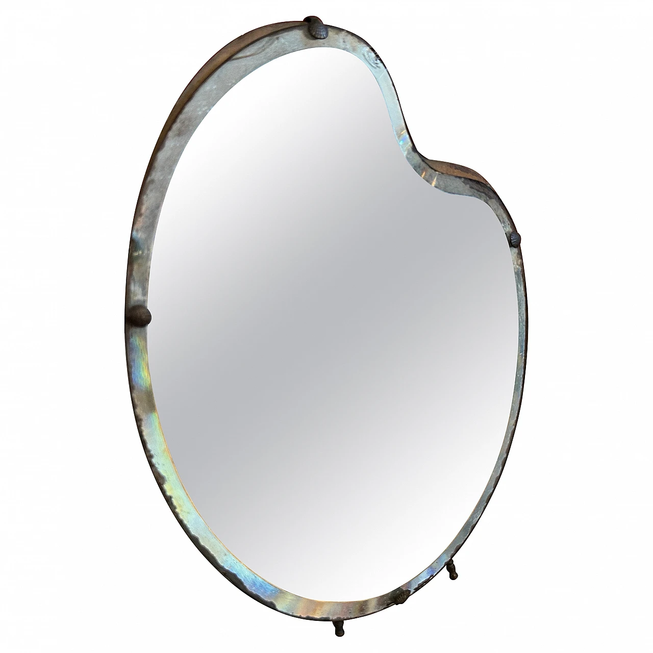 Wood and glass palette table mirror By L. Fontana, 1930s 1