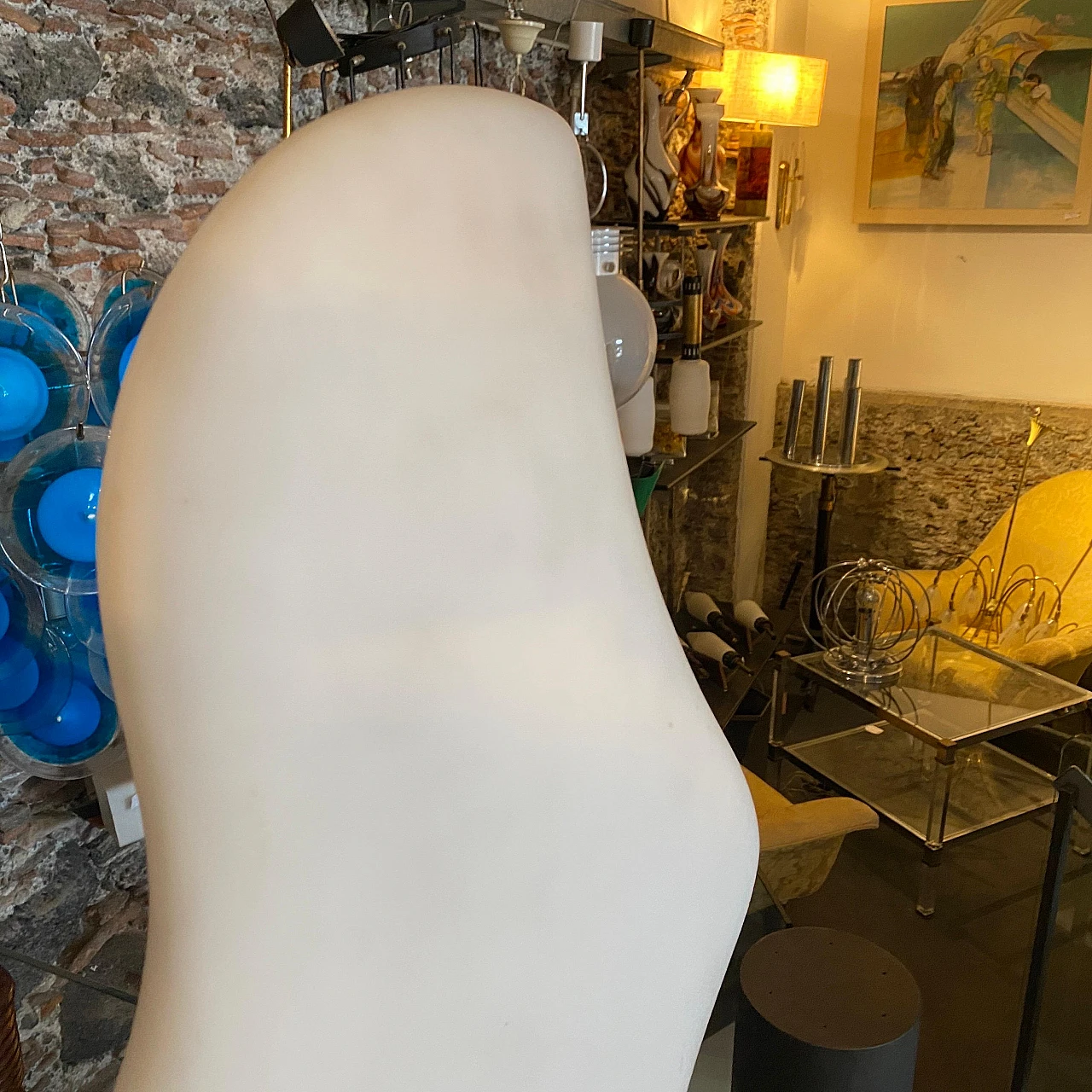 Lampada da tavolo Iceberg in vetro smerigliato anni '80 6