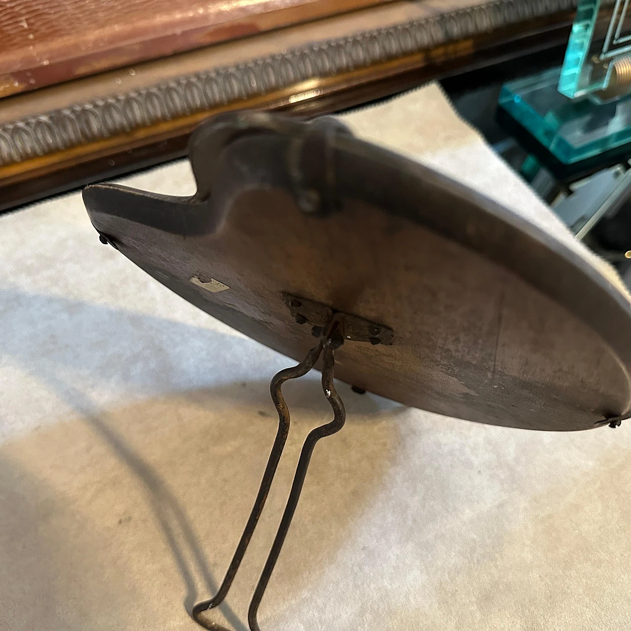 Wood and glass palette table mirror By L. Fontana, 1930s 7