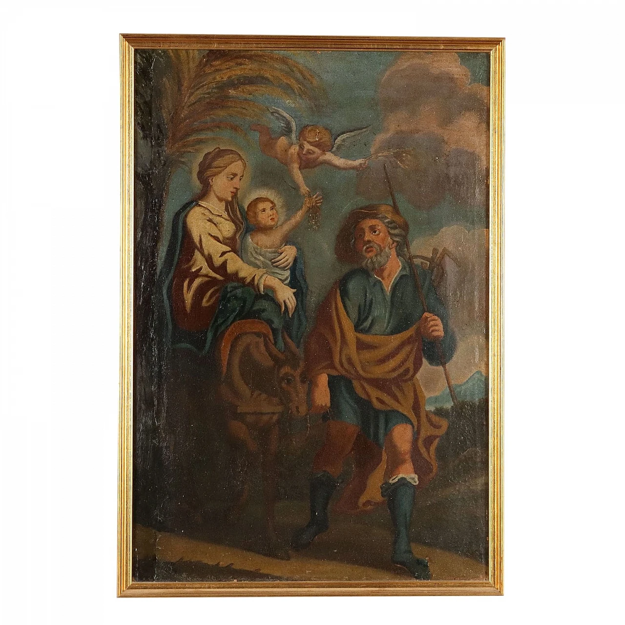 The flight into Egypt, oil on canvas, 18th century 1