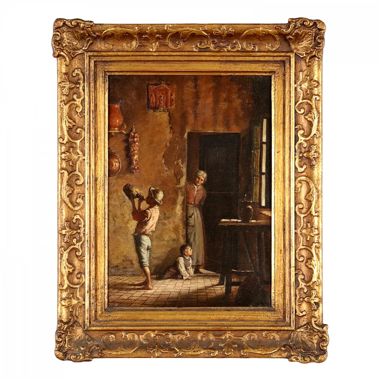 Elena Nobili, Scena familiare, olio su tela, '800 1