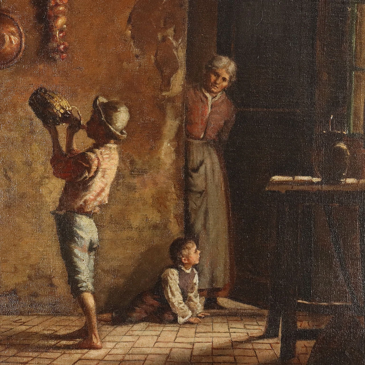 Elena Nobili, Scena familiare, olio su tela, '800 3