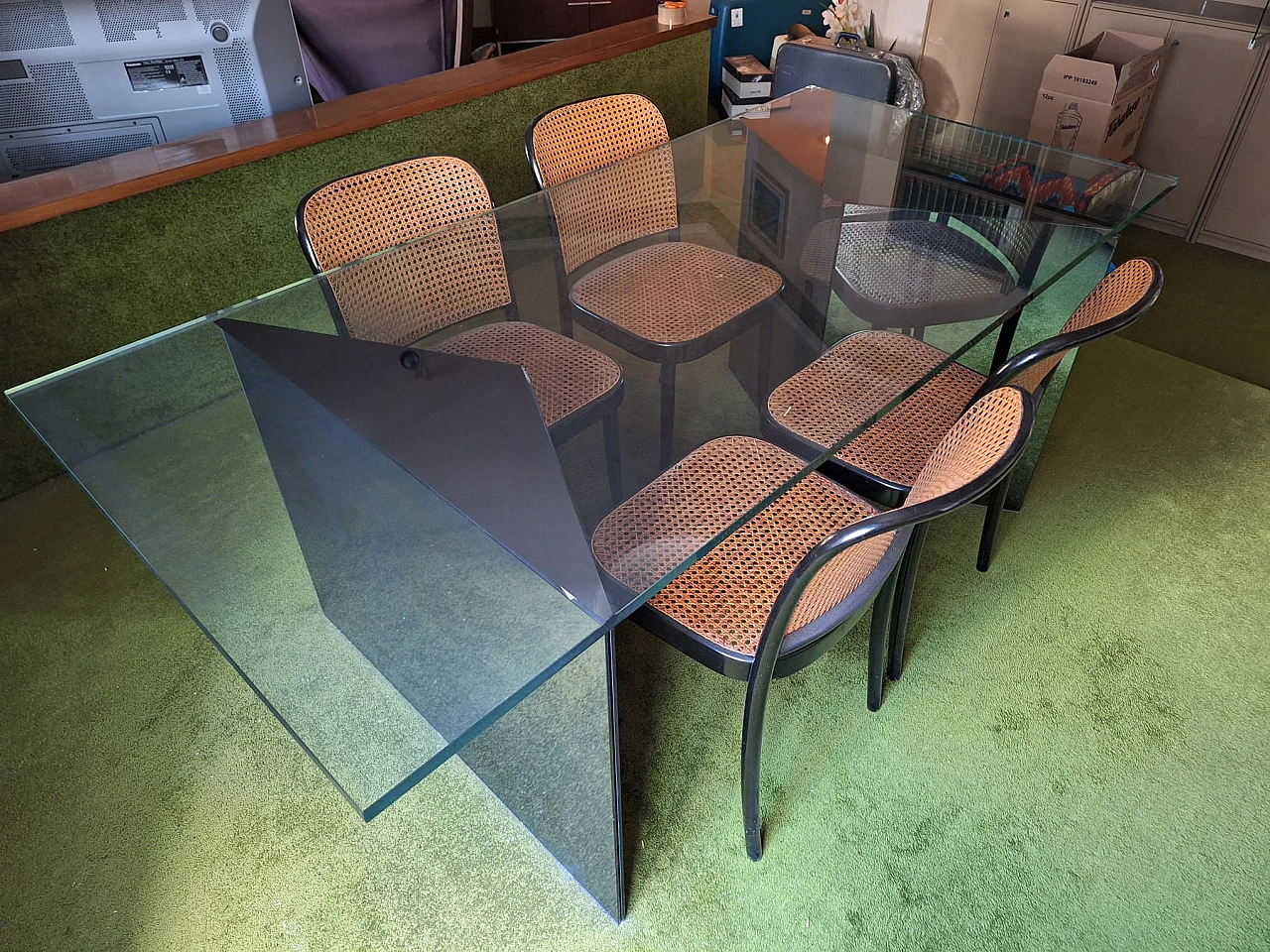 Tavolo in cristallo rettangolare 1