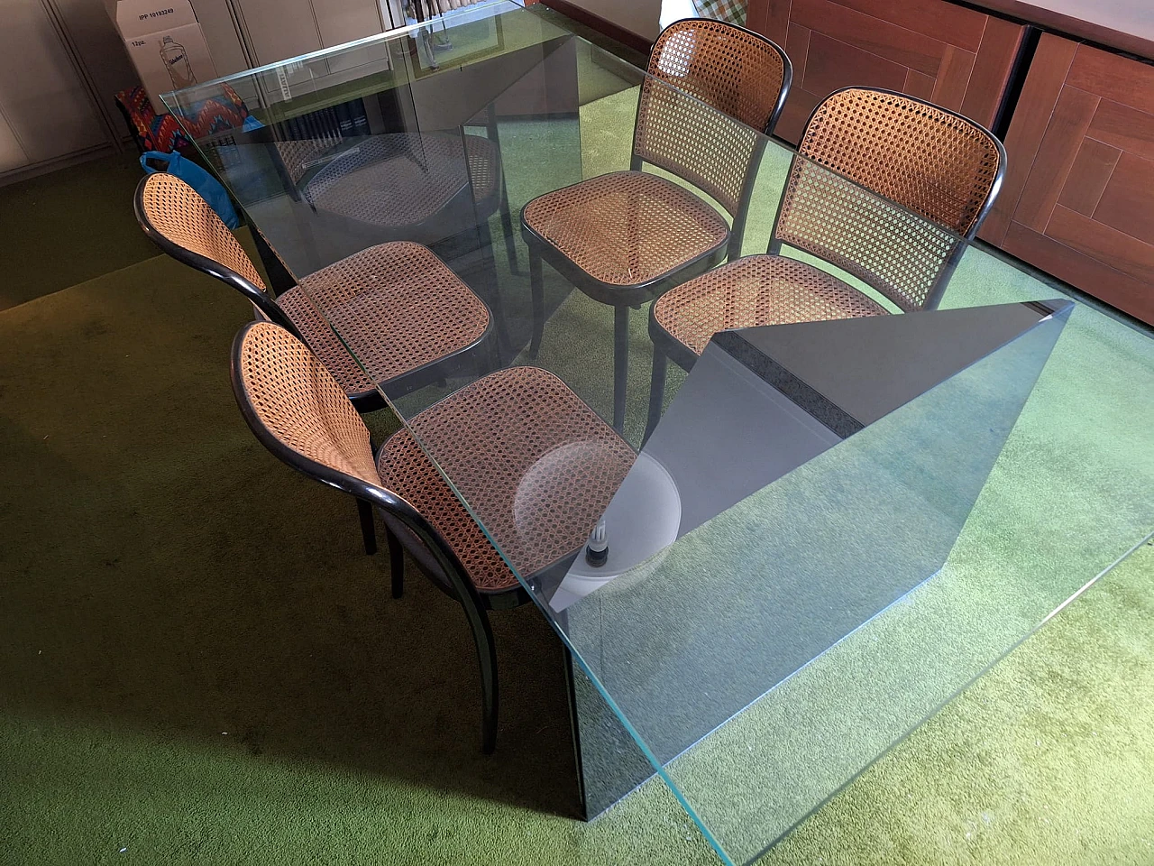 Tavolo in cristallo rettangolare 2