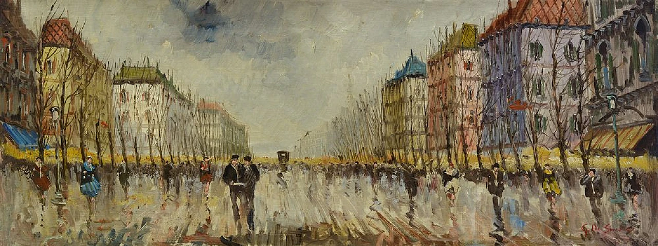 Old Paris di Giulio De Simone, olio su tela, anni '70 1