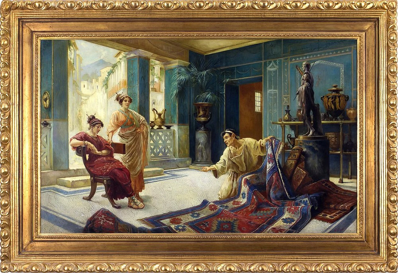 Carpet seller in Pompei by Angelo Granati, oil on canvas, 19th century 1