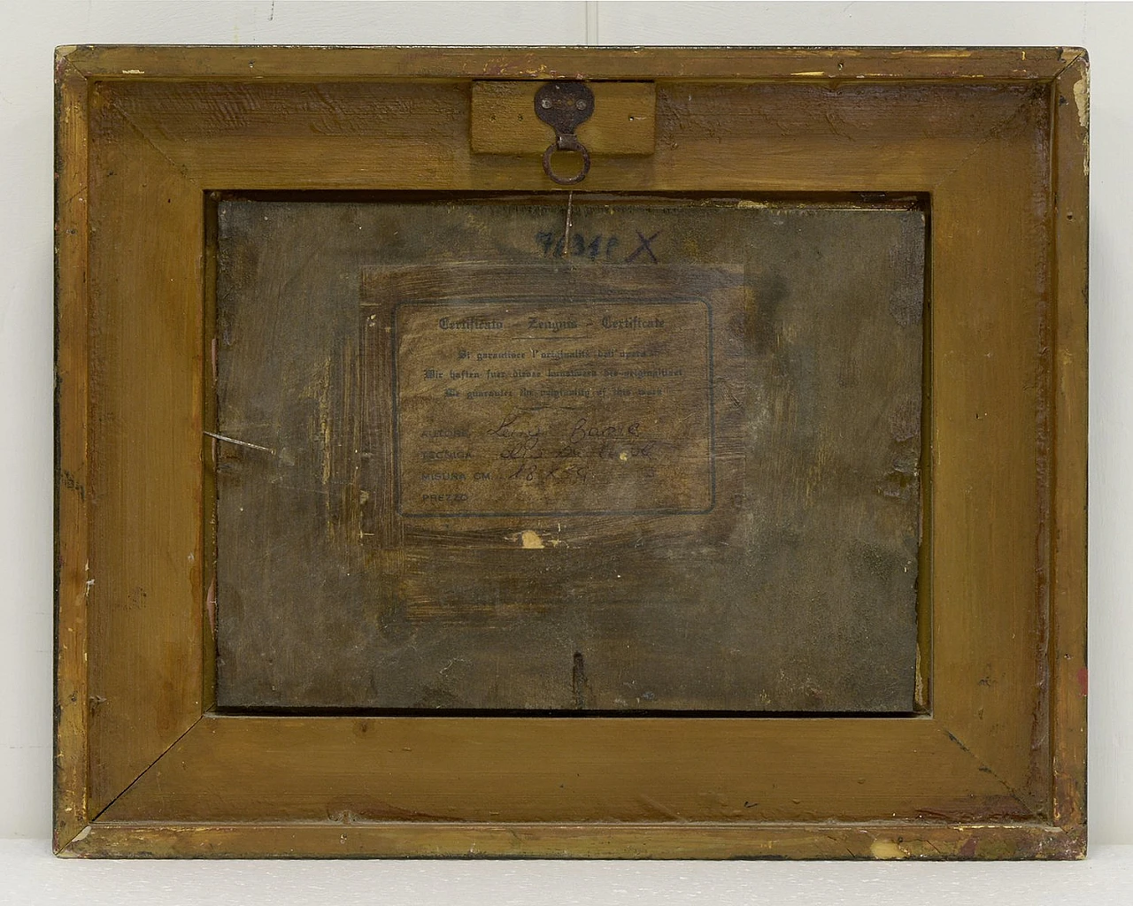 Marina di Luigi Basile, olio su tavola con cornice, anni '80 6