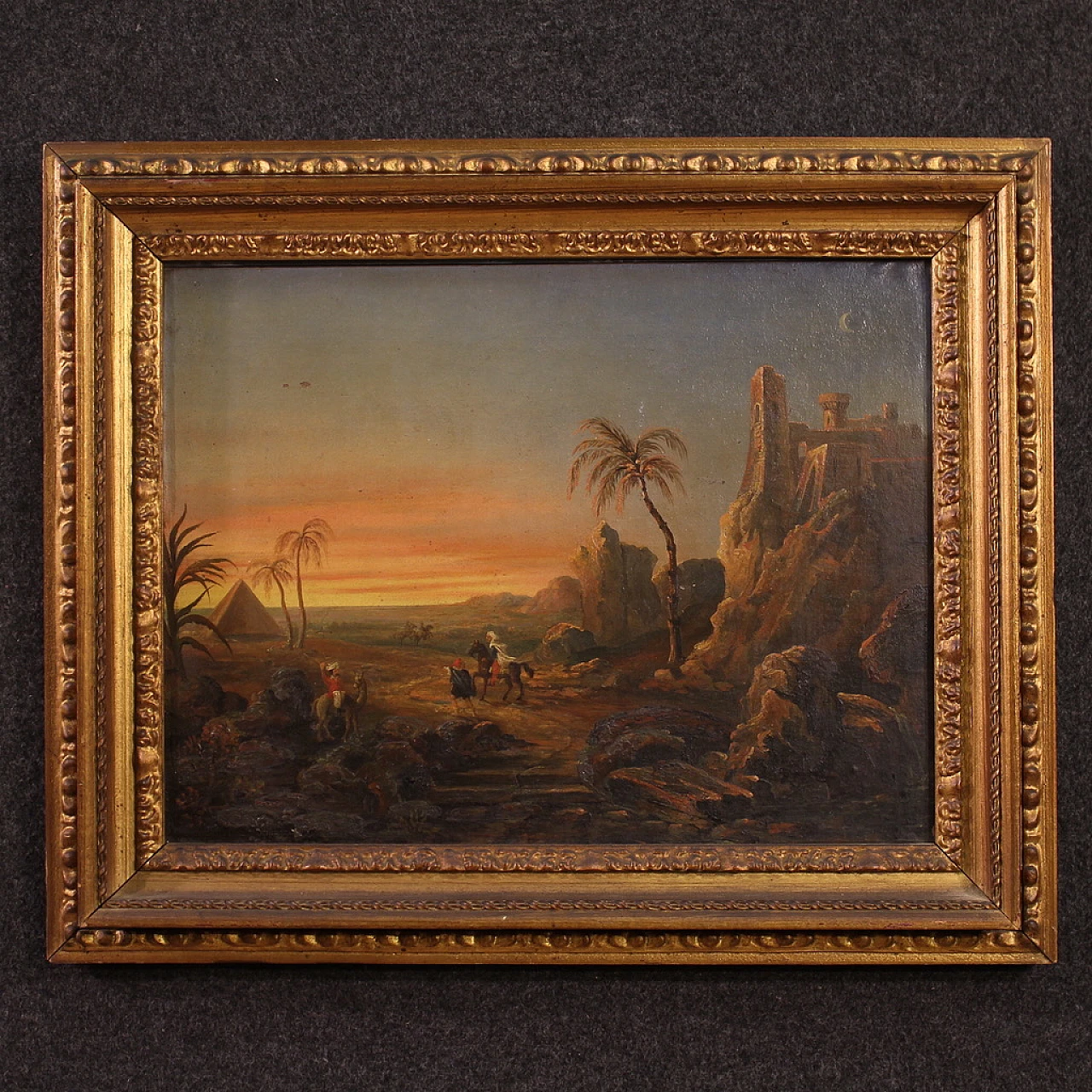 Raffinato dipinto orientalista, olio su tela, '800 1