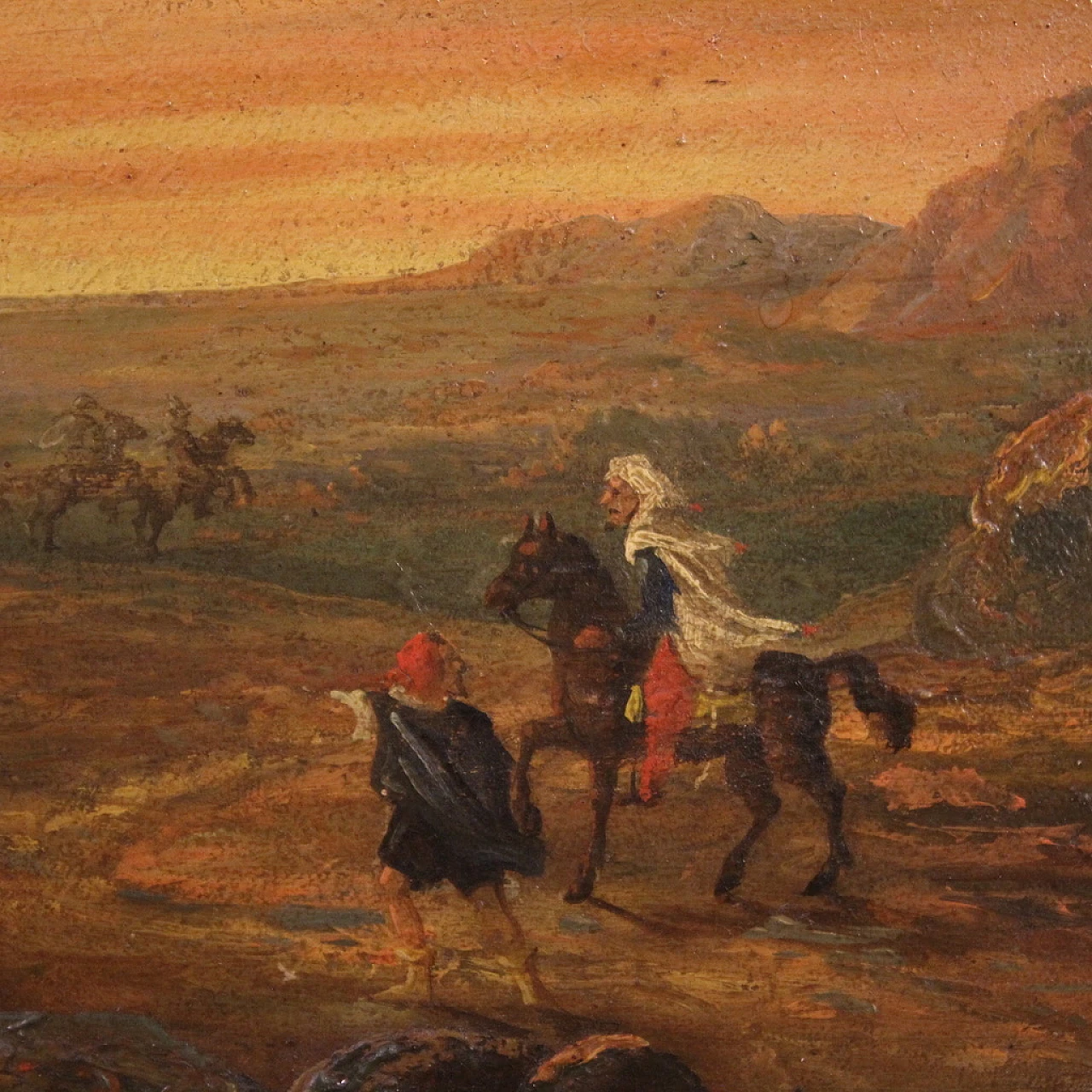 Raffinato dipinto orientalista, olio su tela, '800 6