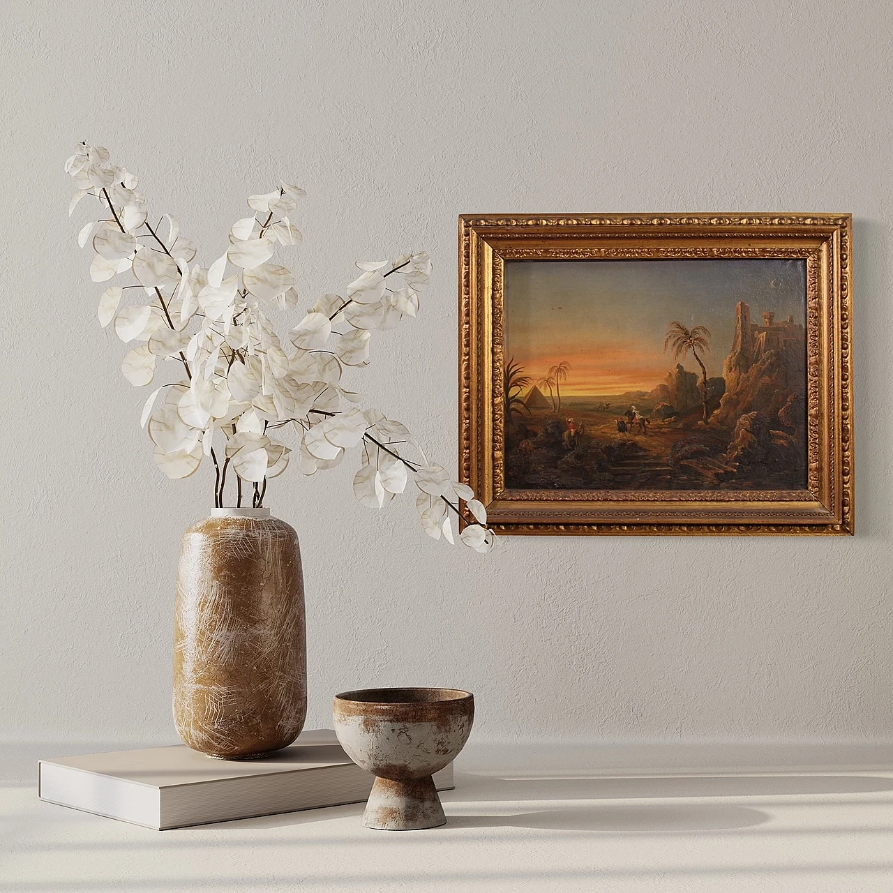 Raffinato dipinto orientalista, olio su tela, '800 9