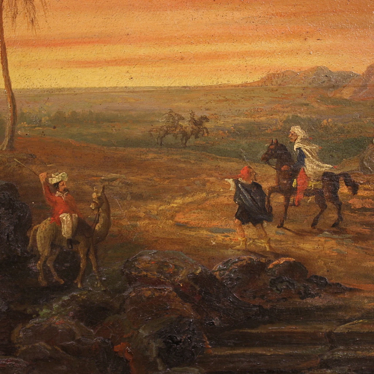 Raffinato dipinto orientalista, olio su tela, '800 10