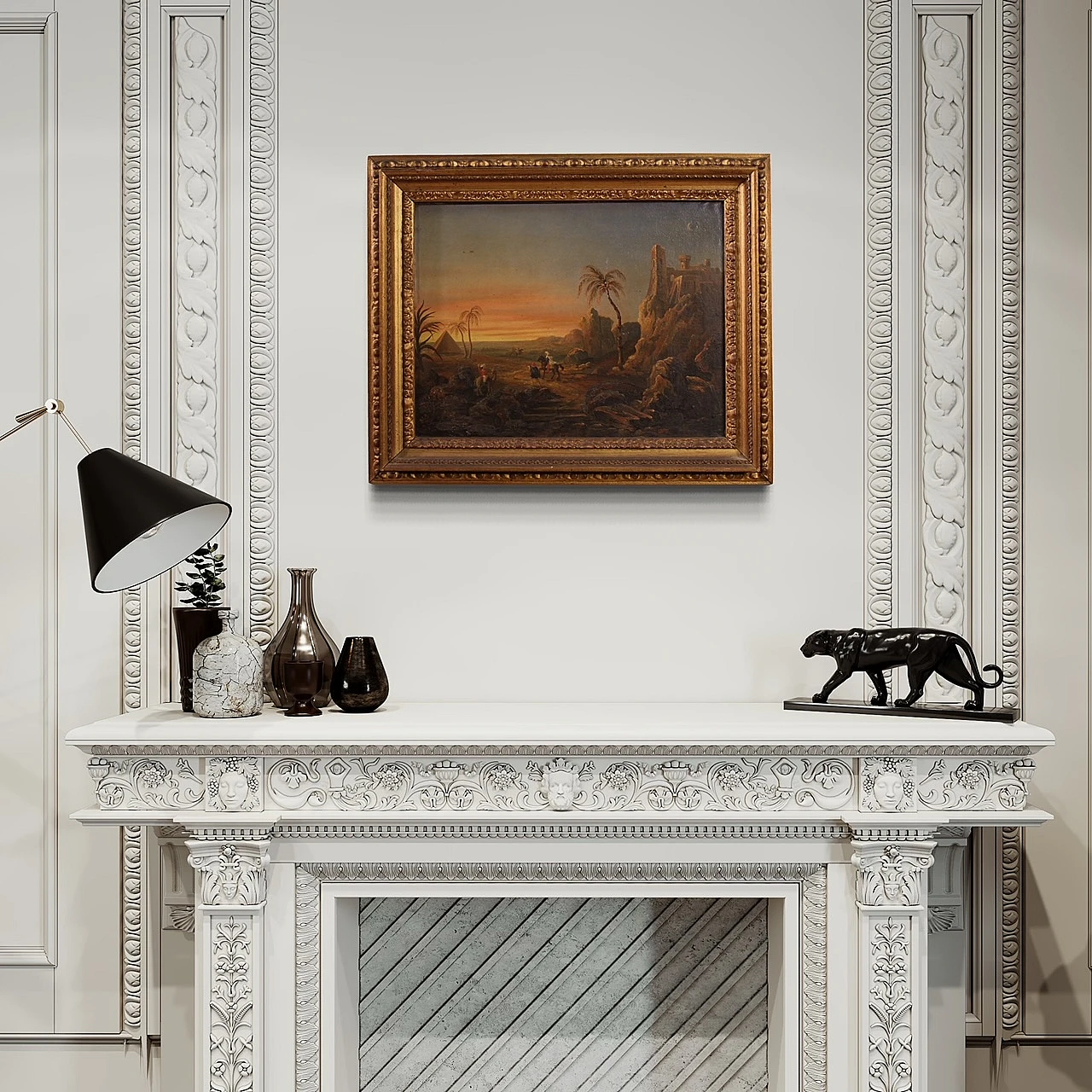 Raffinato dipinto orientalista, olio su tela, '800 13