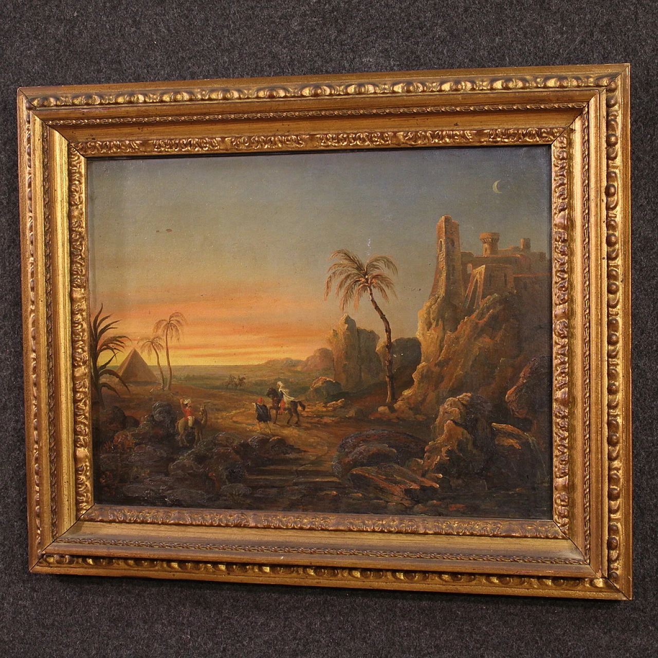 Raffinato dipinto orientalista, olio su tela, '800 14