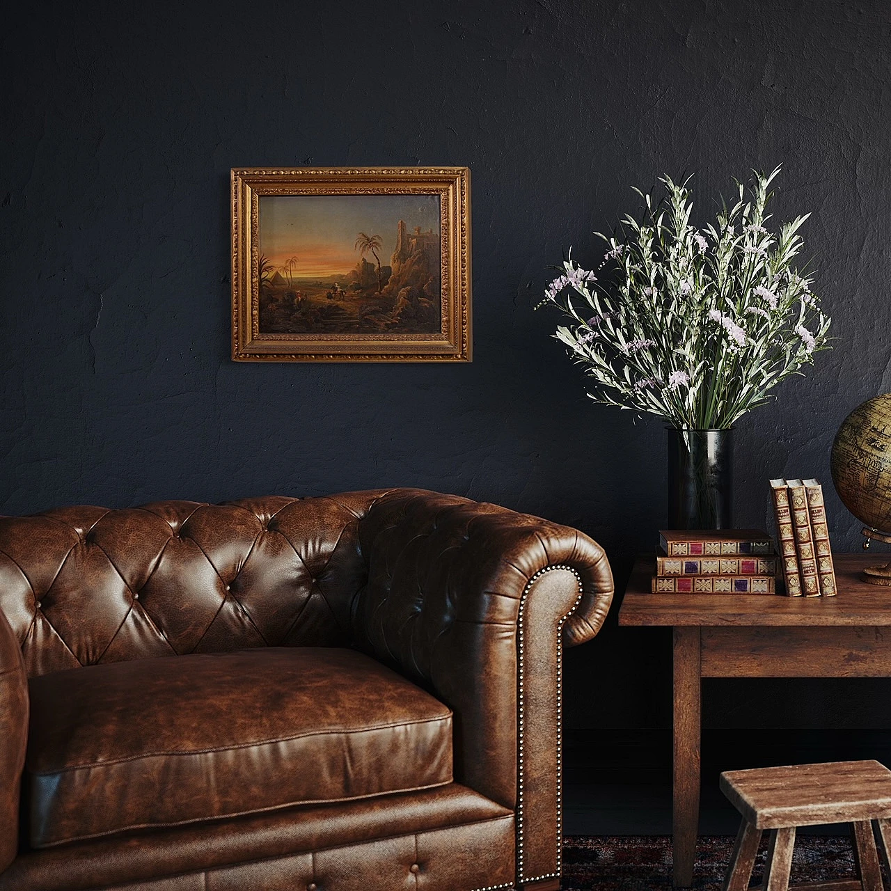 Raffinato dipinto orientalista, olio su tela, '800 15