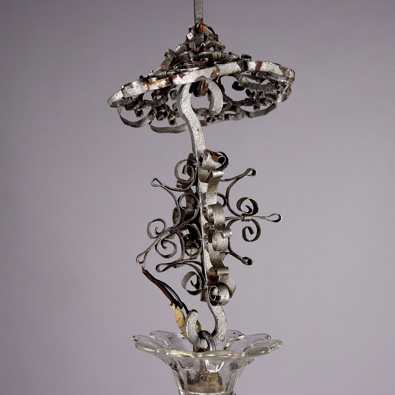 Lampadario a 12 luci in vetro e cristallo 4