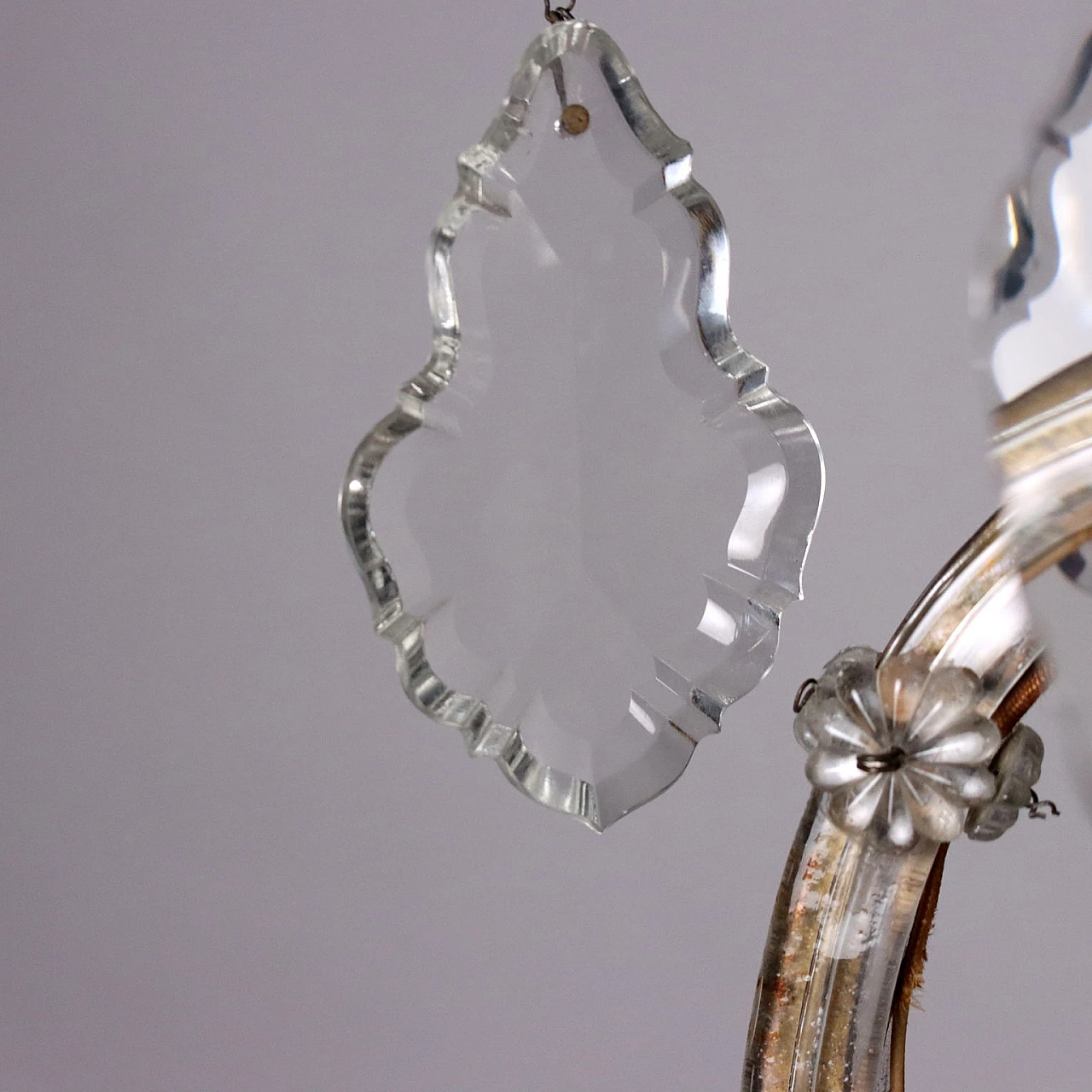 Lampadario a 12 luci in vetro e cristallo 6