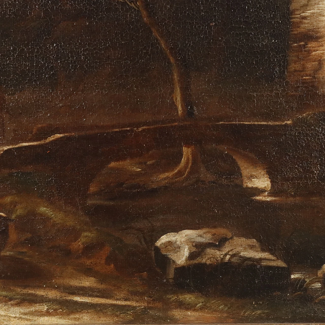 Paesaggio con edificio e pastore, olio su tela, '800 5