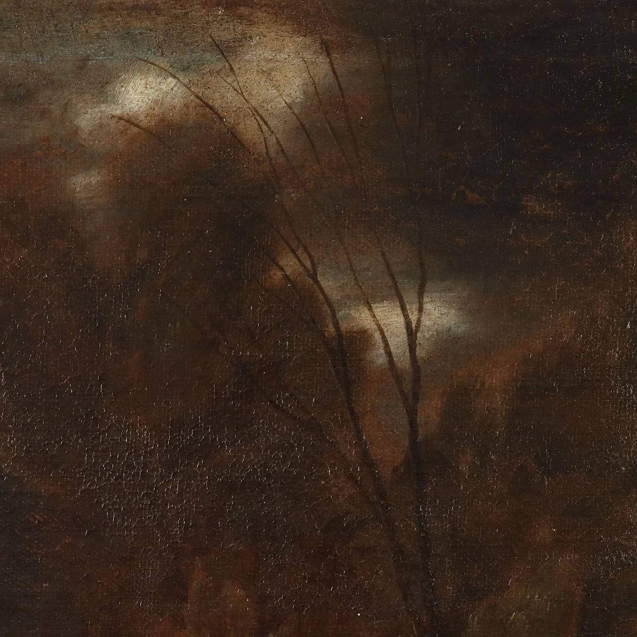 Paesaggio con edificio e pastore, olio su tela, '800 6