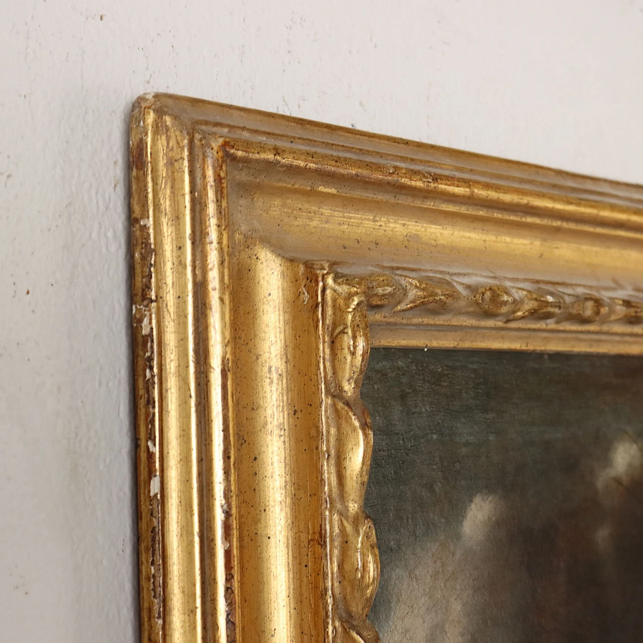 Paesaggio con edificio e pastore, olio su tela, '800 8