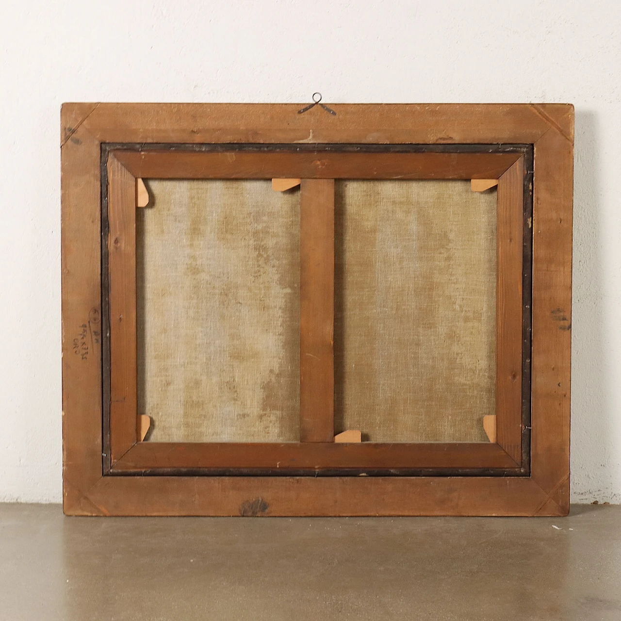 Paesaggio con edificio e pastore, olio su tela, '800 9