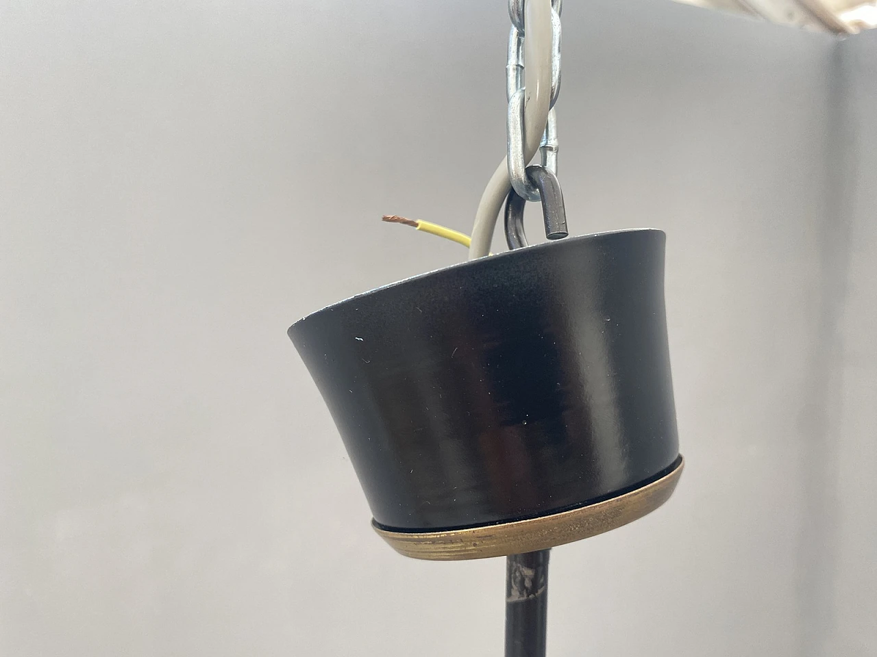 Lampada a sospensione in metallo e ottone dell'era spaziale di LUDIB Bratislava, anni '70, Cz 8