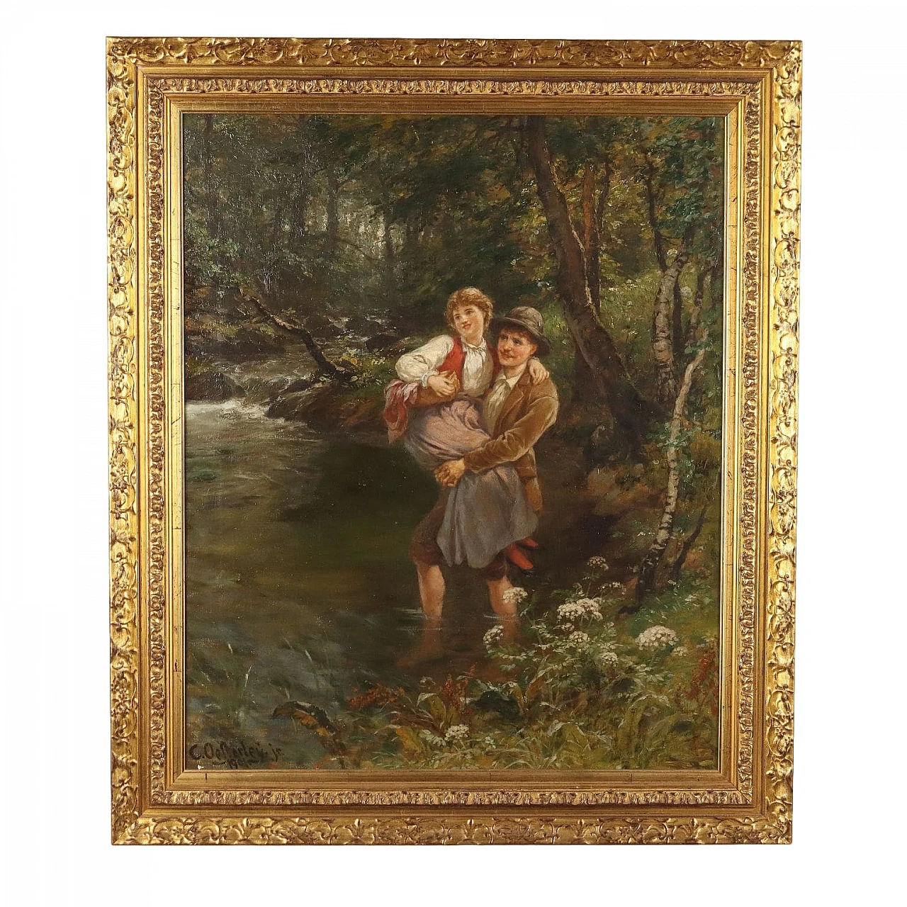 Oesterley, The Crossing of the Brook, oil on canvas, 1901 1